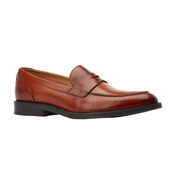 Base London Mens Kennedy Leather Loafers / Burnt Tan